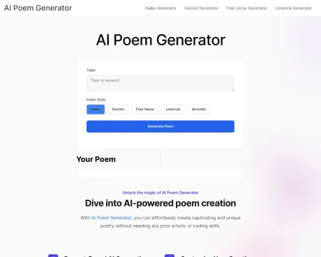 AIPoemGenerator screenshot