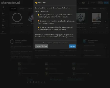 CharacterAI screenshot