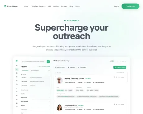 ExactBuyer Search screenshot
