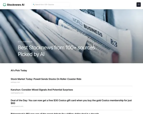 Stocknews AI screenshot